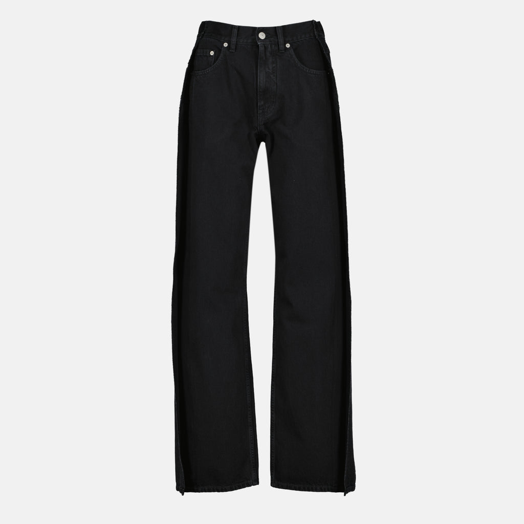 Image de l'article Jean droit en denim noir de la marque Mm6 pour Femme - Saison Automne-Hiver 2025 - Vue de Face