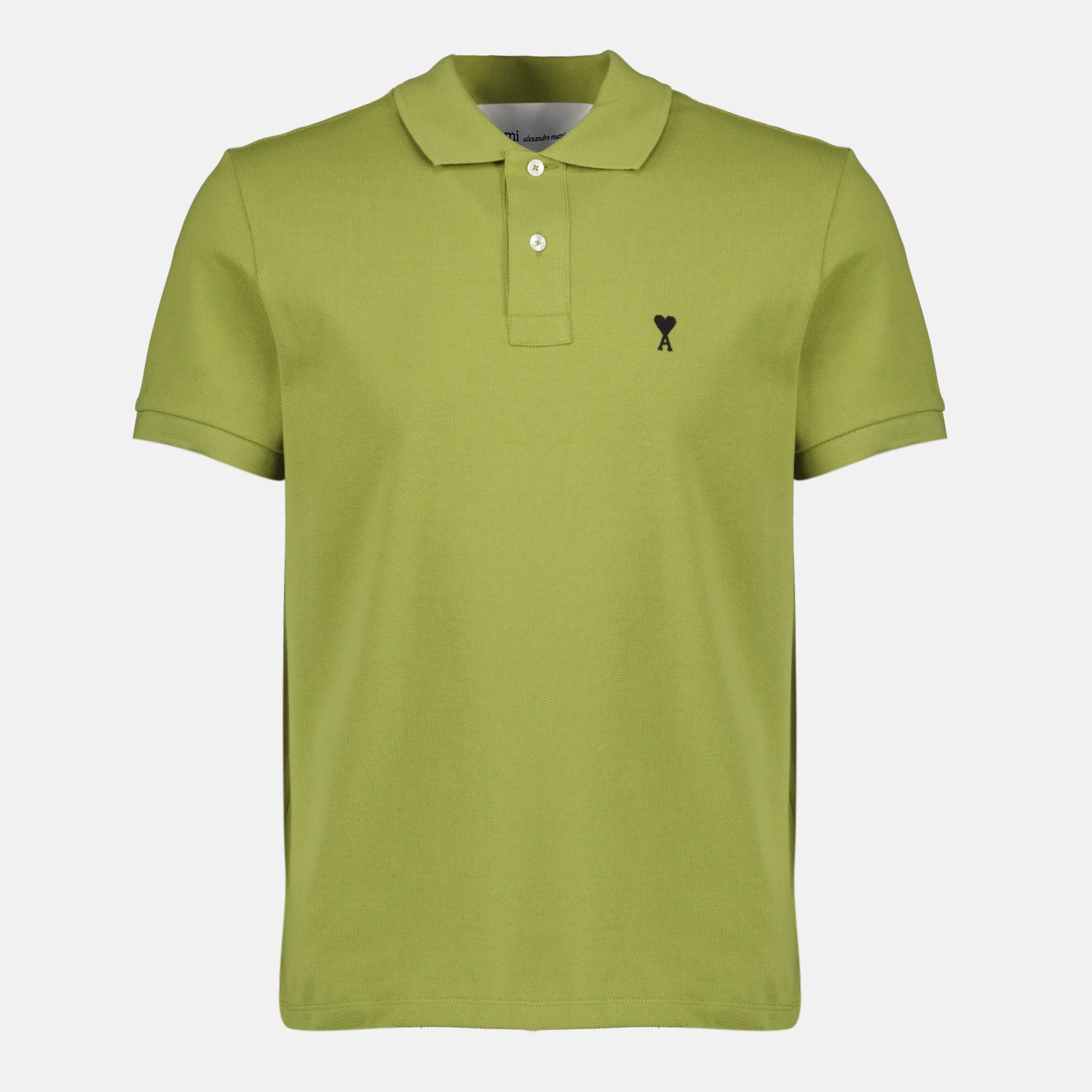 Image de l'article Polo AMI de coeur vert de la marque Ami PARIS pour Homme - Saison Printemps-Été 2026 - Vue de Face