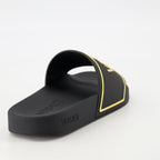 Scarpe aperte Pantofole con Logo Versace Nero Femme