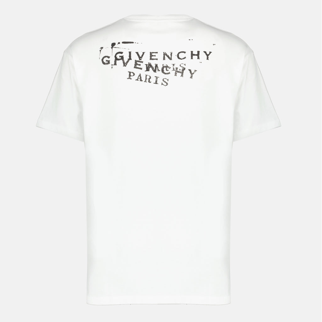 Imagem da t-shirt branca Givenchy Stamp para Homem - Temporada Primavera-Verão 2026 - Vista Traseira