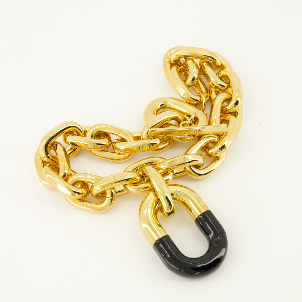 Immagine del collier XL Link nero e dorato del marchio Rabanne per donne - Stagione Primavera-Estate 2026 - Vista Dettagliata_2