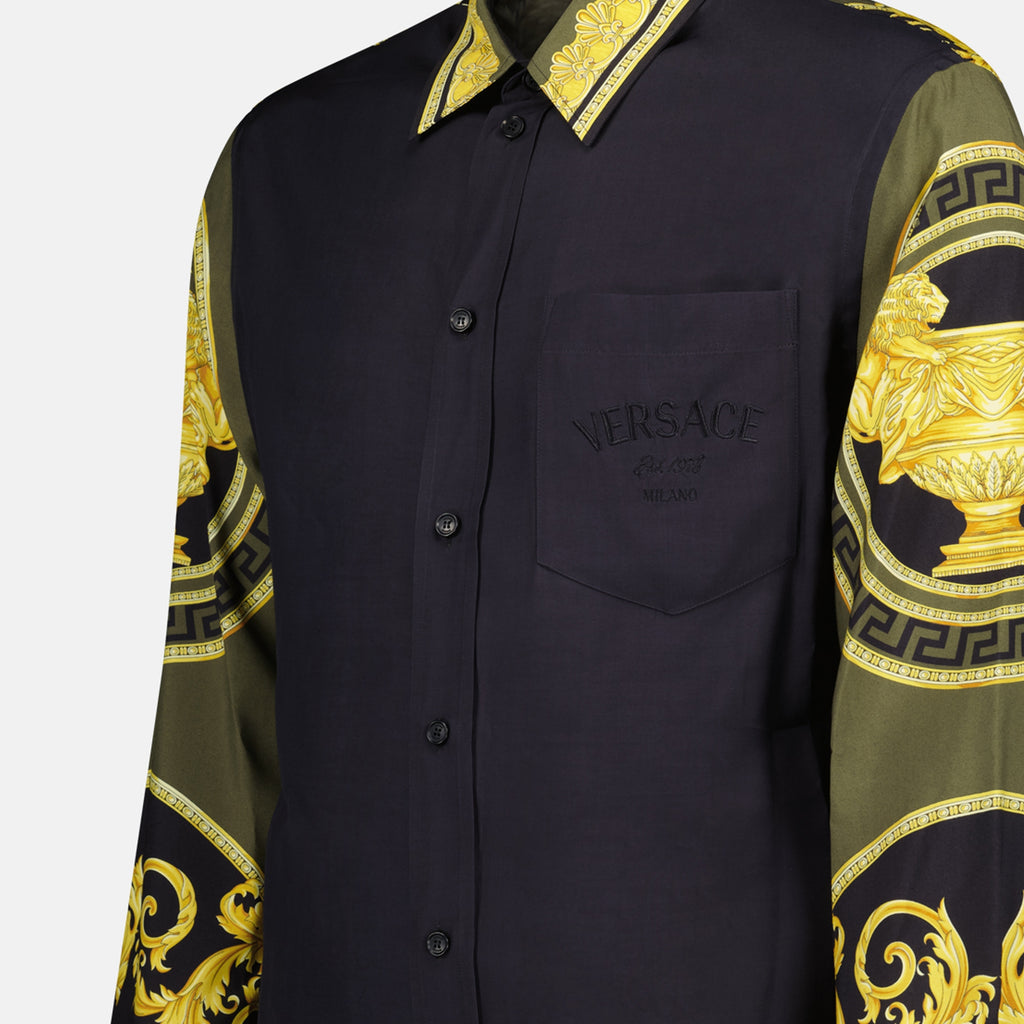 シャツ バロッコシャツ Versace 黒 Homme