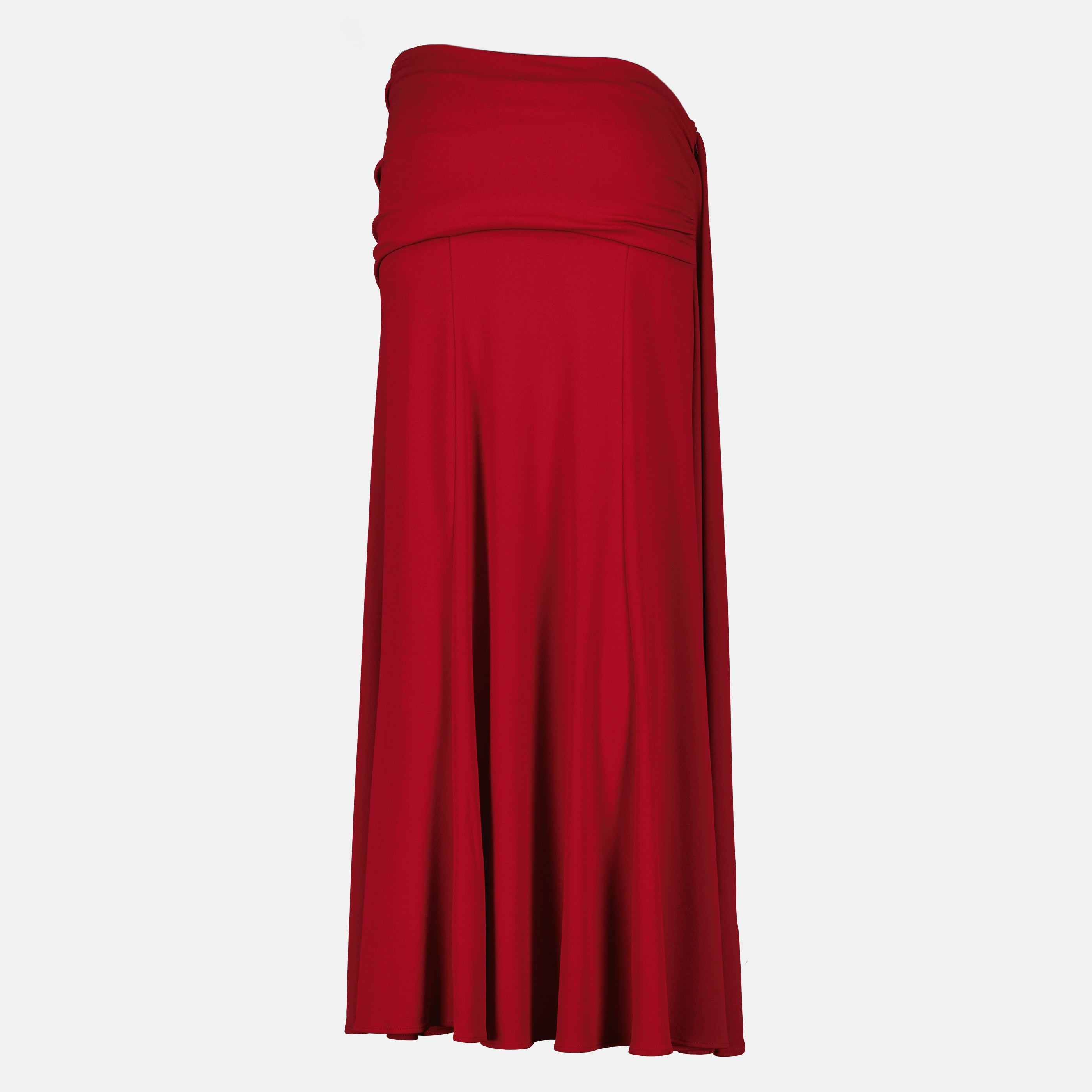 Immagine della gonna lunga in jersey rosso del marchio Rabanne per Donna - Collezione Primavera-Estate 2026 - Vista Posteriore