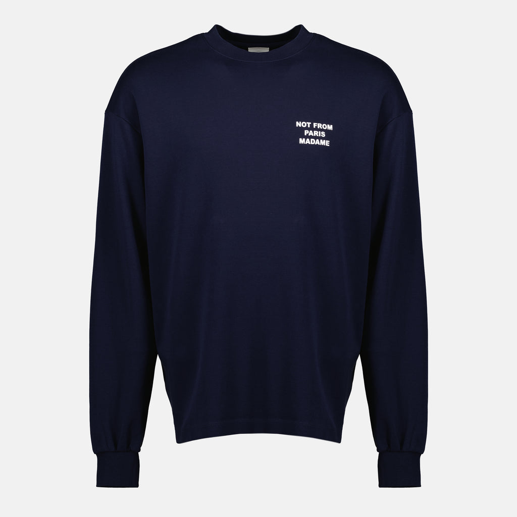 Image de l'article T-shirt manches longues Slogan de la marque Drole De Monsieur pour Homme - Saison Automne-Hiver 2025 - Vue de Face