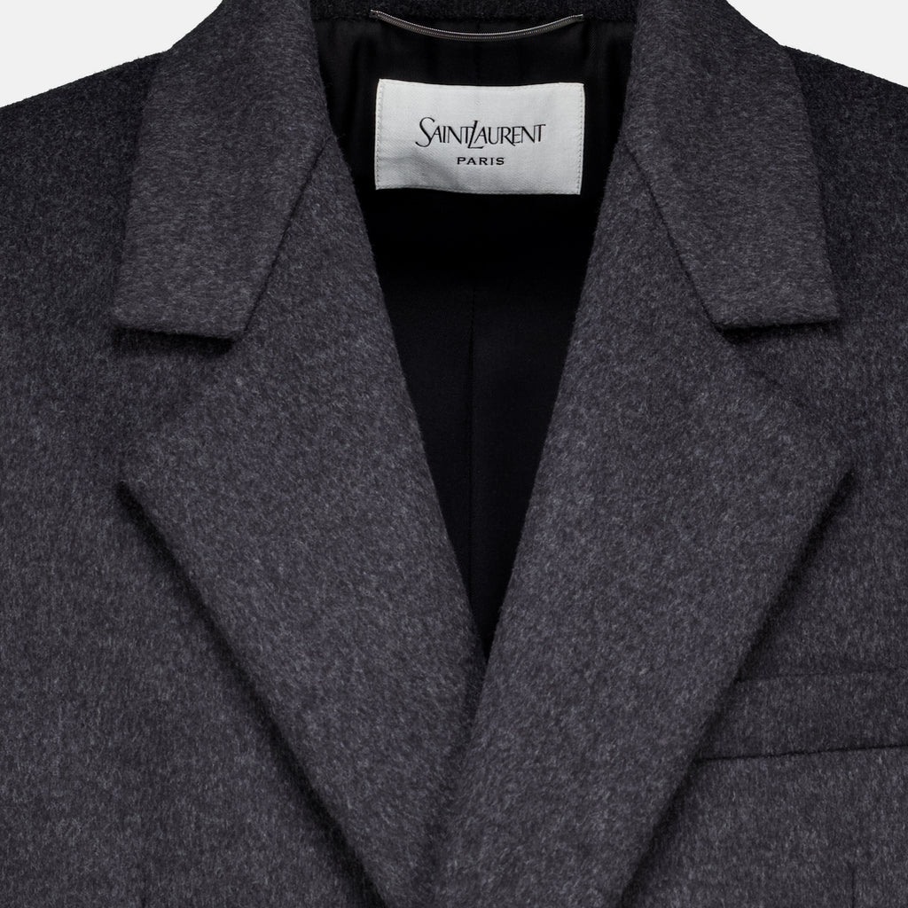 Manteaux Manteau gris en laine Saint Laurent Gris Homme
