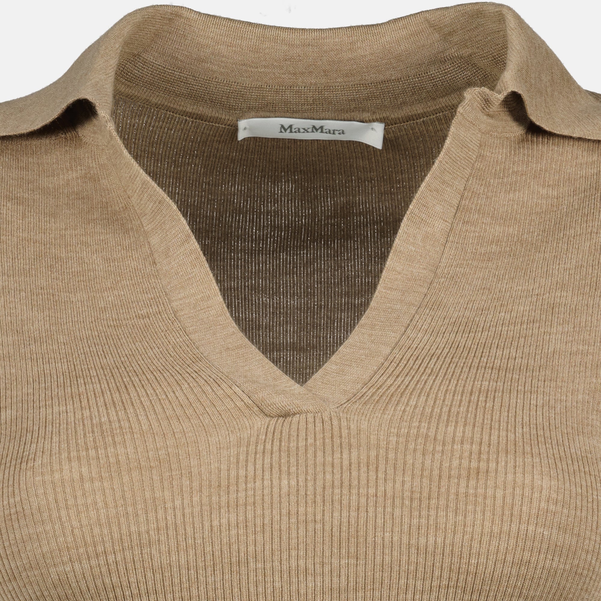 Maille Top en laine marron Max Mara Beige Femme