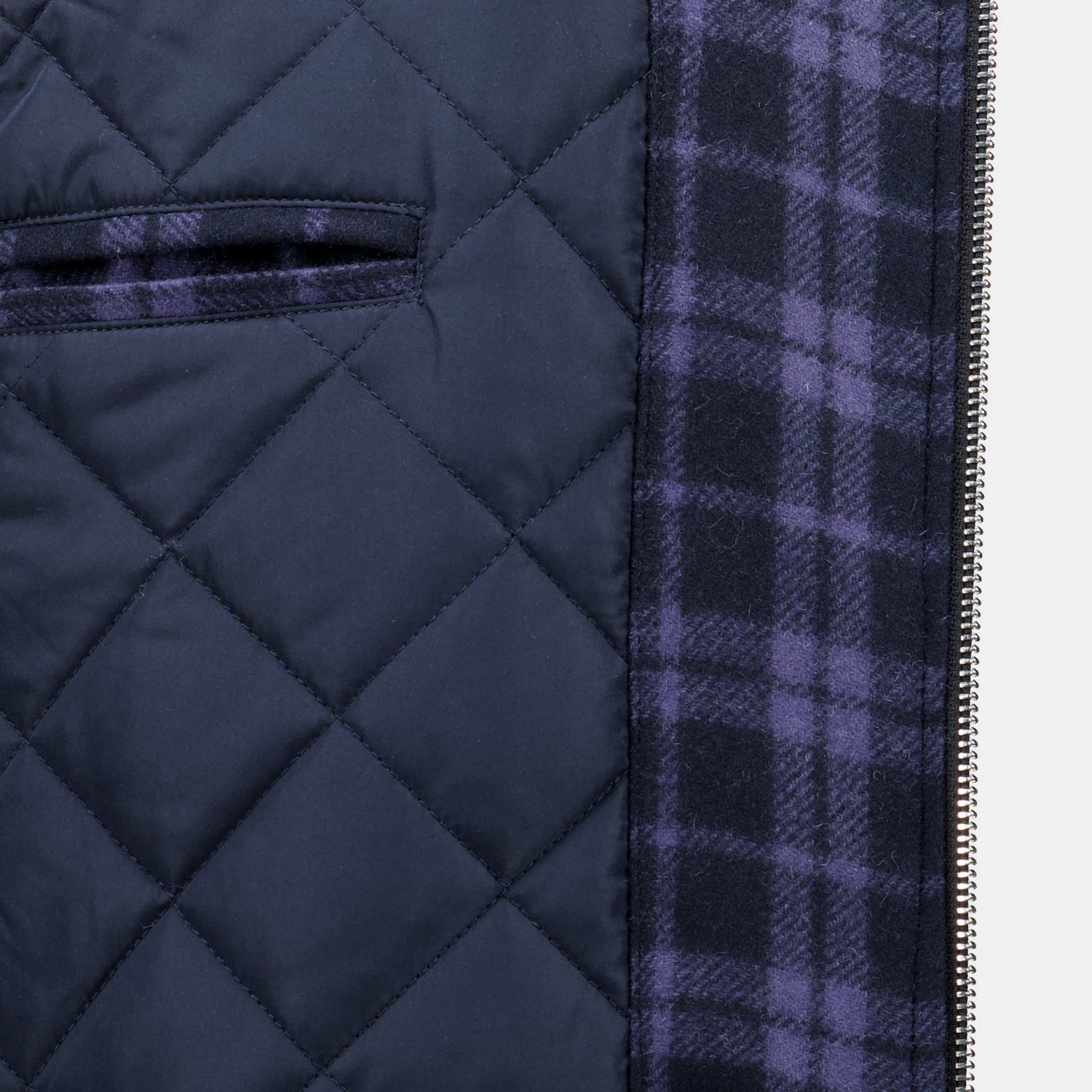 Vestes Navy Blue Checked Flannel Slogan Jacket Drole De Monsieur Bleu foncé Homme