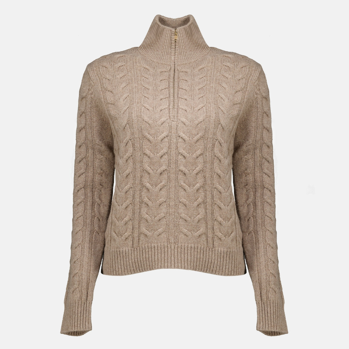 Maille Pull à zip en cachemire Max Mara Beige Femme