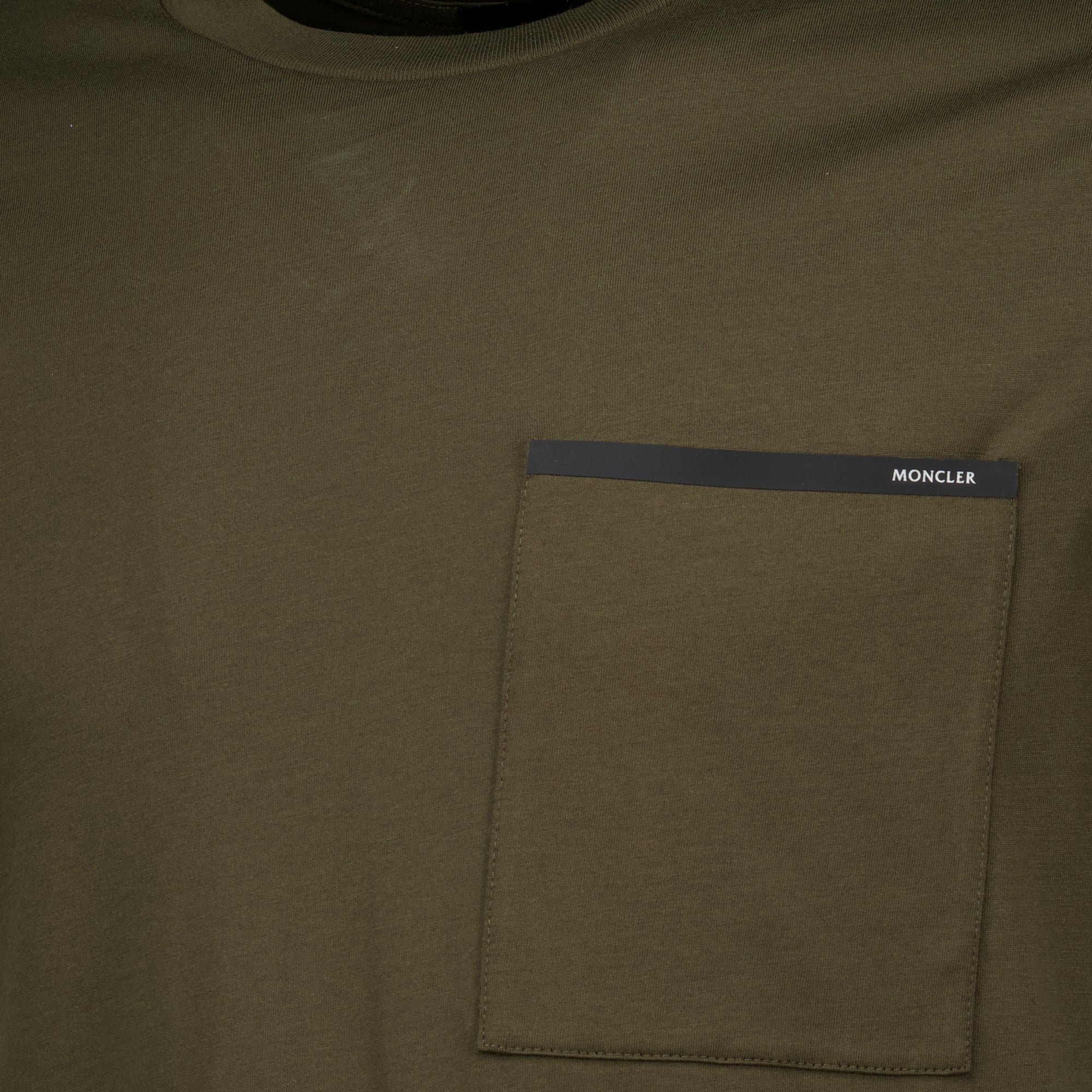 T-shirts Camiseta Kaki con Bolsillo en el Pecho Moncler Kaki Homme