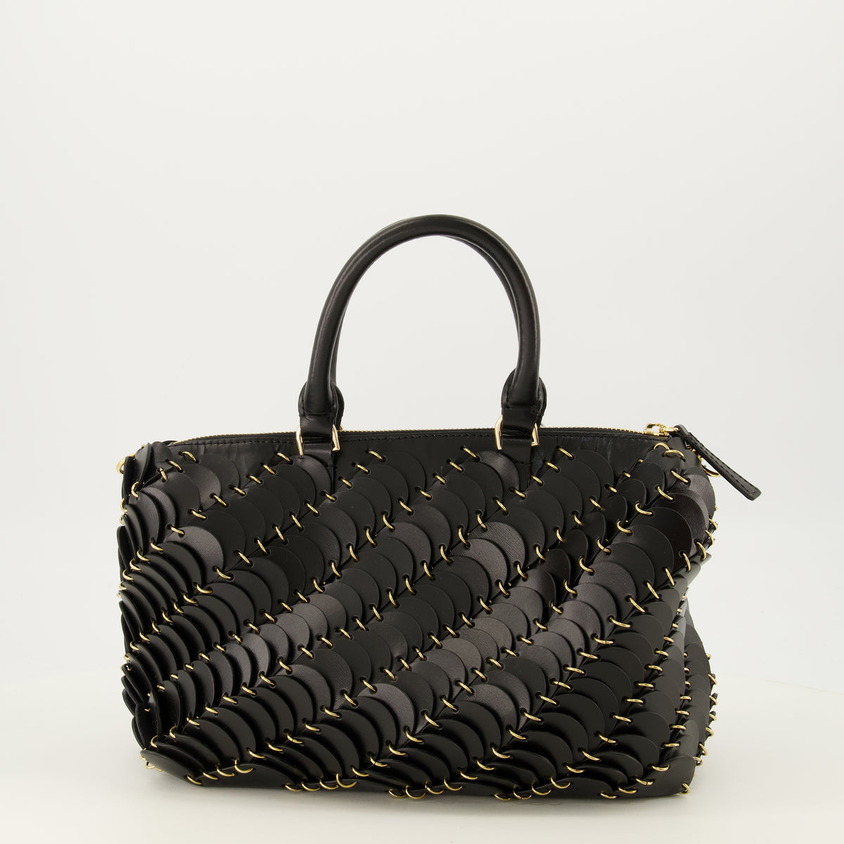 Sacs à main et épaule Borsa Boston in pelle nera Rabanne Noir Femme