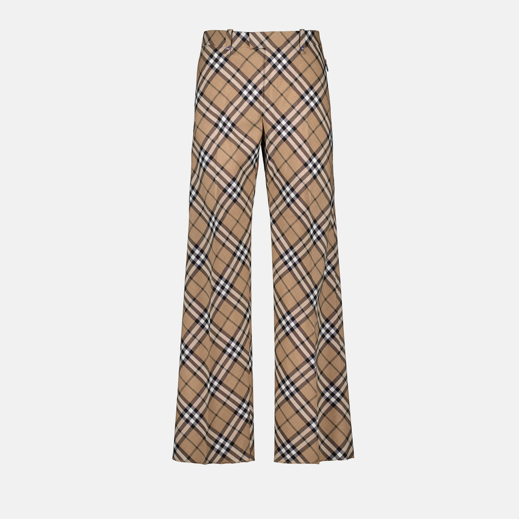Pantalones Pantalones a Cuadros Burberry Beige Homme