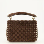 Sacs à main et épaule リックスタッド スパイク 中型ブラウンスエードバッグ Valentino Garavani Marron Femme