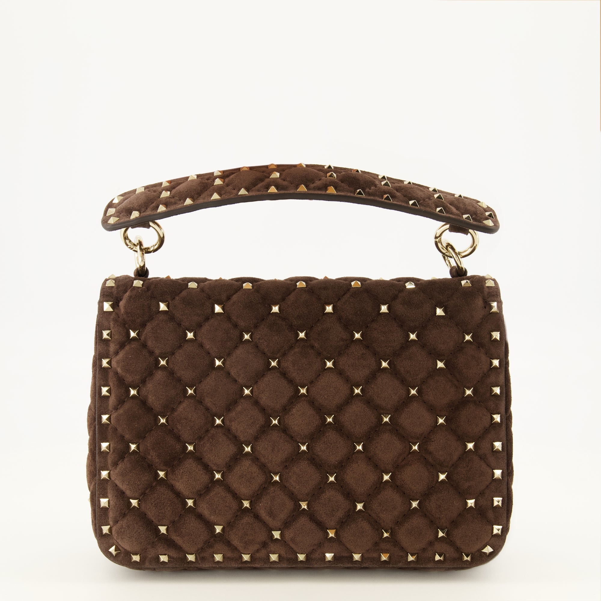 Sacs à main et épaule リックスタッド スパイク 中型ブラウンスエードバッグ Valentino Garavani Marron Femme