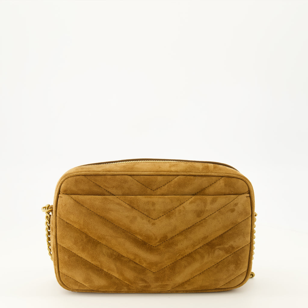 Sacs bandoulière Loulou Kamera Tasche aus braunem Wildleder Saint Laurent Marron Homme