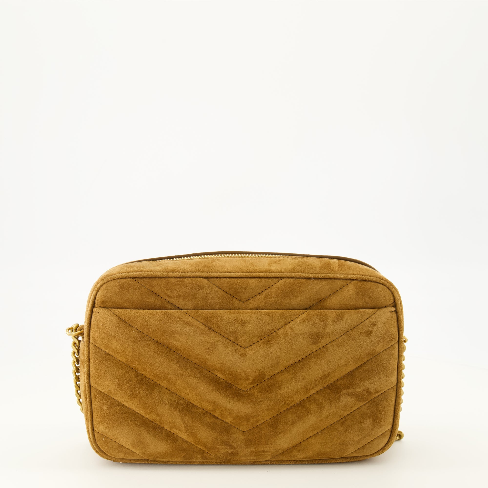 Sacs bandoulière Loulou Kamera Tasche aus braunem Wildleder Saint Laurent Marron Homme