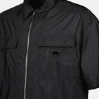 Chemises Chemise zippée noire Prada Noir Homme