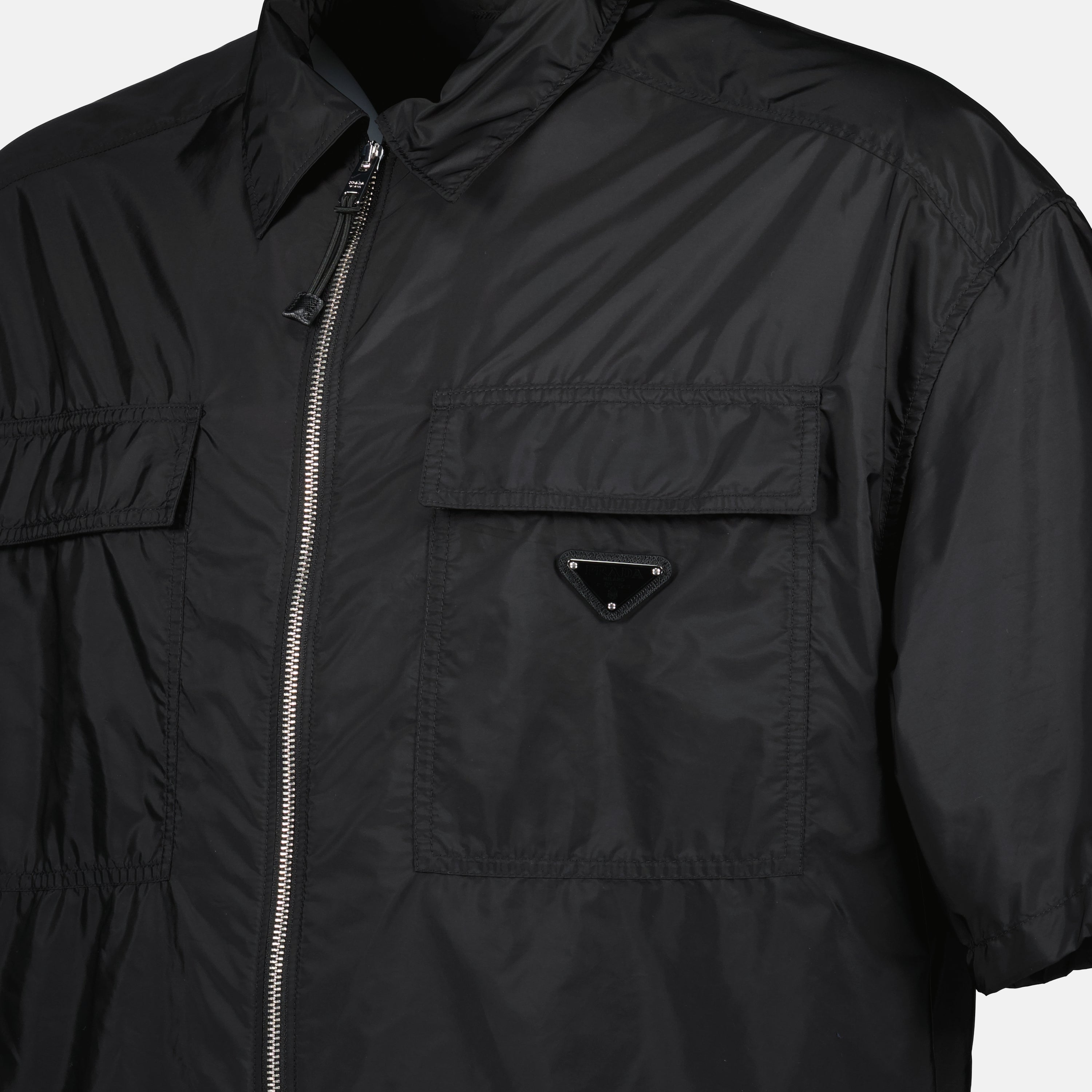 Chemises Chemise zippée noire Prada Noir Homme