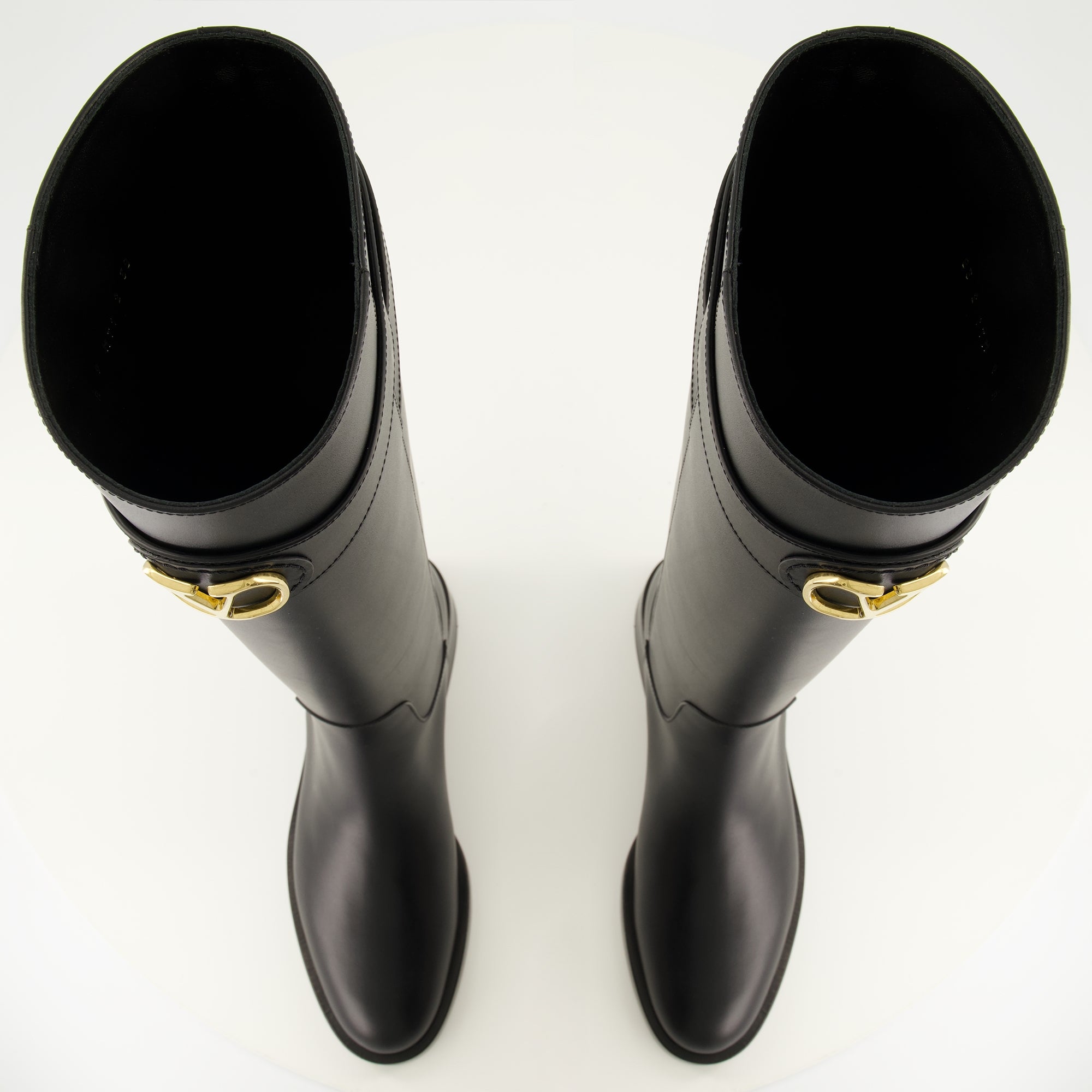 Bottes Bottes VLogo en cuir noir Valentino Garavani Noir Femme