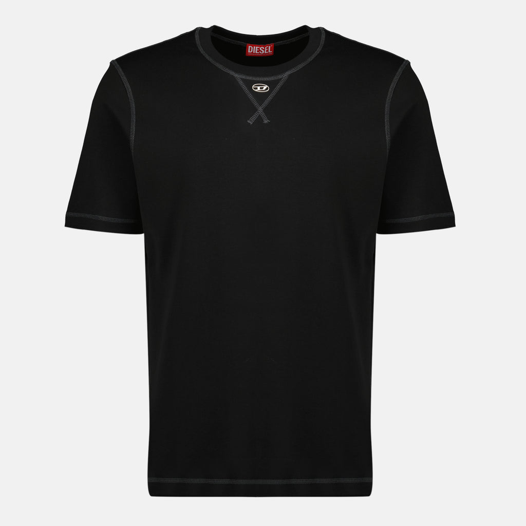 Imagen de la camiseta T-Madjust negra de Diesel para hombre - Temporada Primavera-Verano 2026 - Vista Frontal