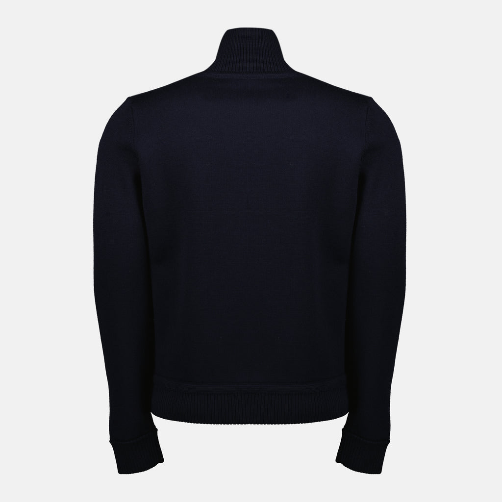 Imagen del cárdigan bicolor azul marino de la marca Moncler para Hombre - Temporada Primavera-Verano 2026 - Vista trasera