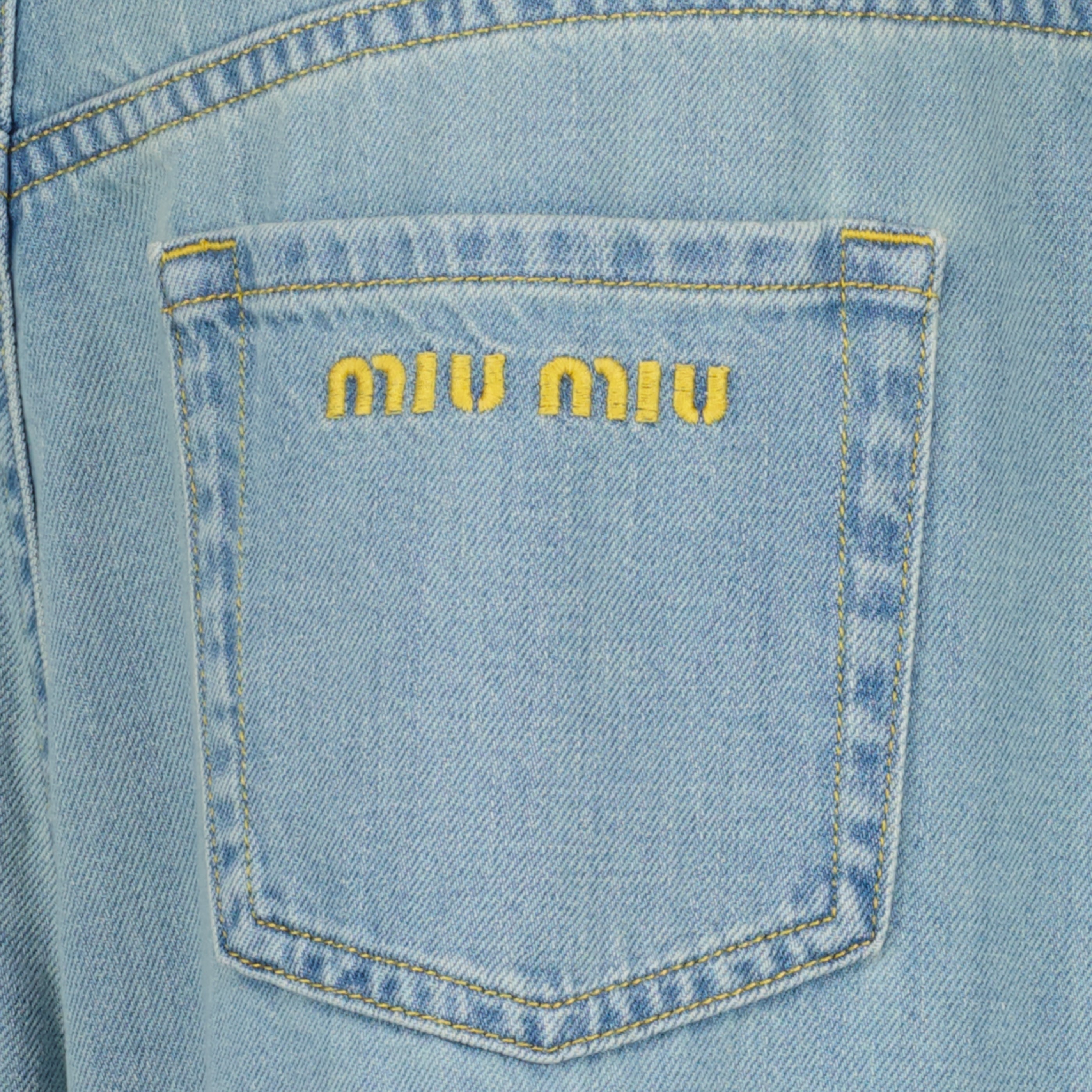 Pantalons Jean large bleu clair Miu Miu Bleu Femme