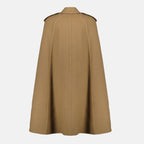 Image de l'article Cape Belmont en laine marron de la marque Burberry pour Femme - Saison Automne-Hiver 2025 - Vue de Dos