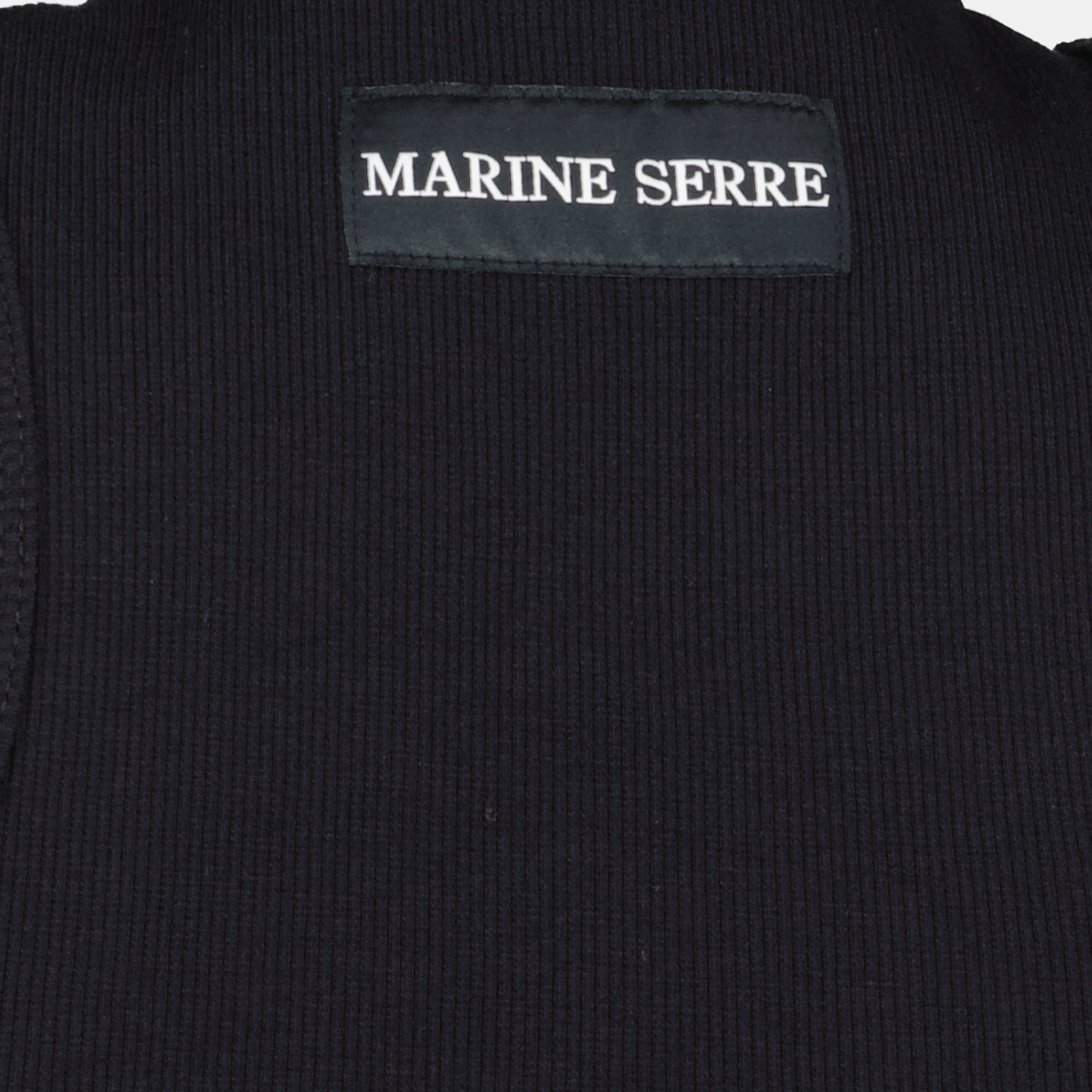 Tops Canotta Nera Moon in Cotone Marine Serre Noir Femme