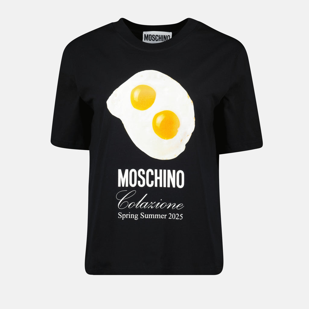 T-shirts Printed T-shirt Colazione Moschino Black Femme
