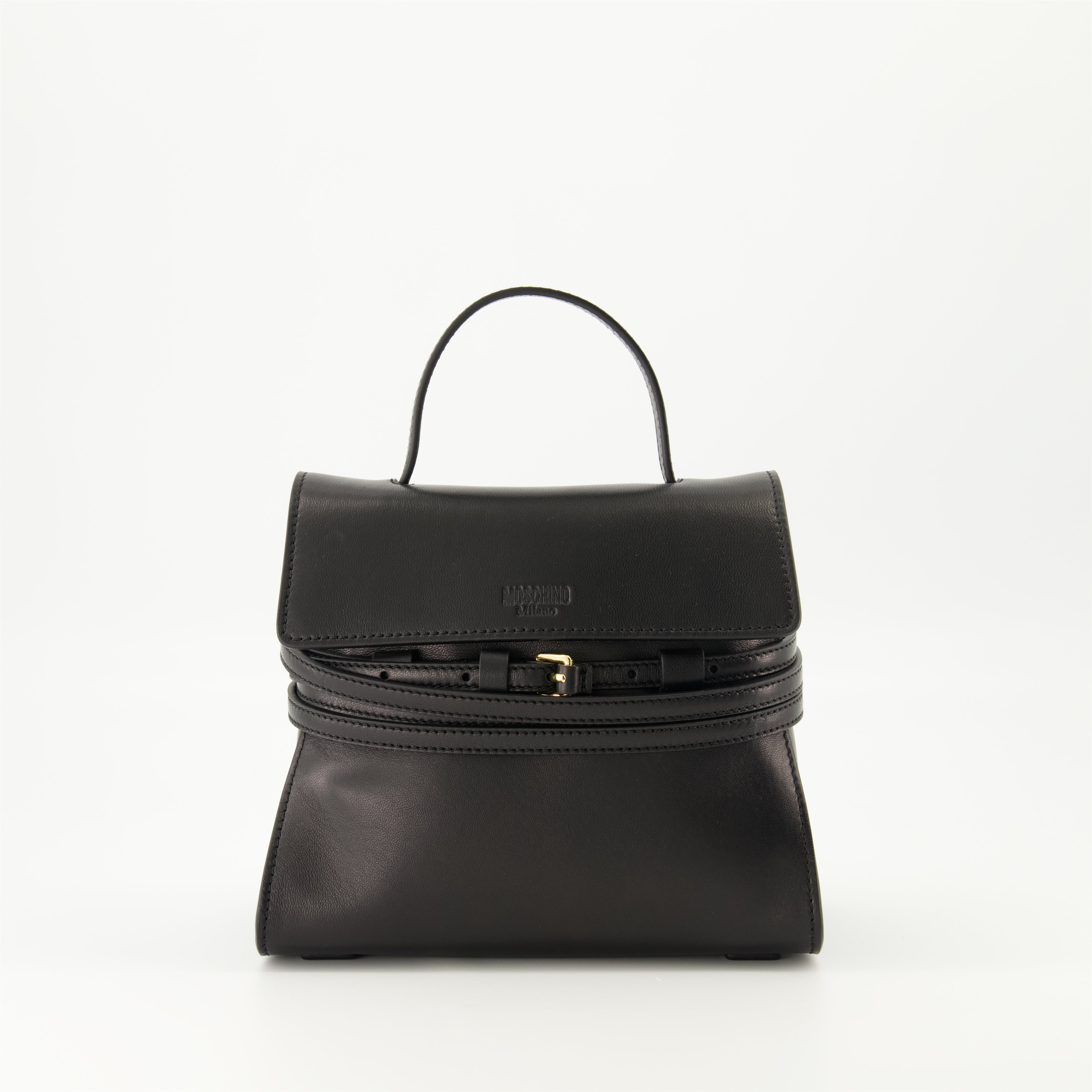 ハンドバッグ・ショルダーバッグ Sac Tie Me small Moschino 黒 女性