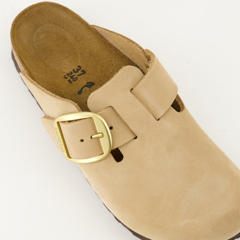 オープントゥシューズ Mules Boston Birkenstock ベージュ Femme