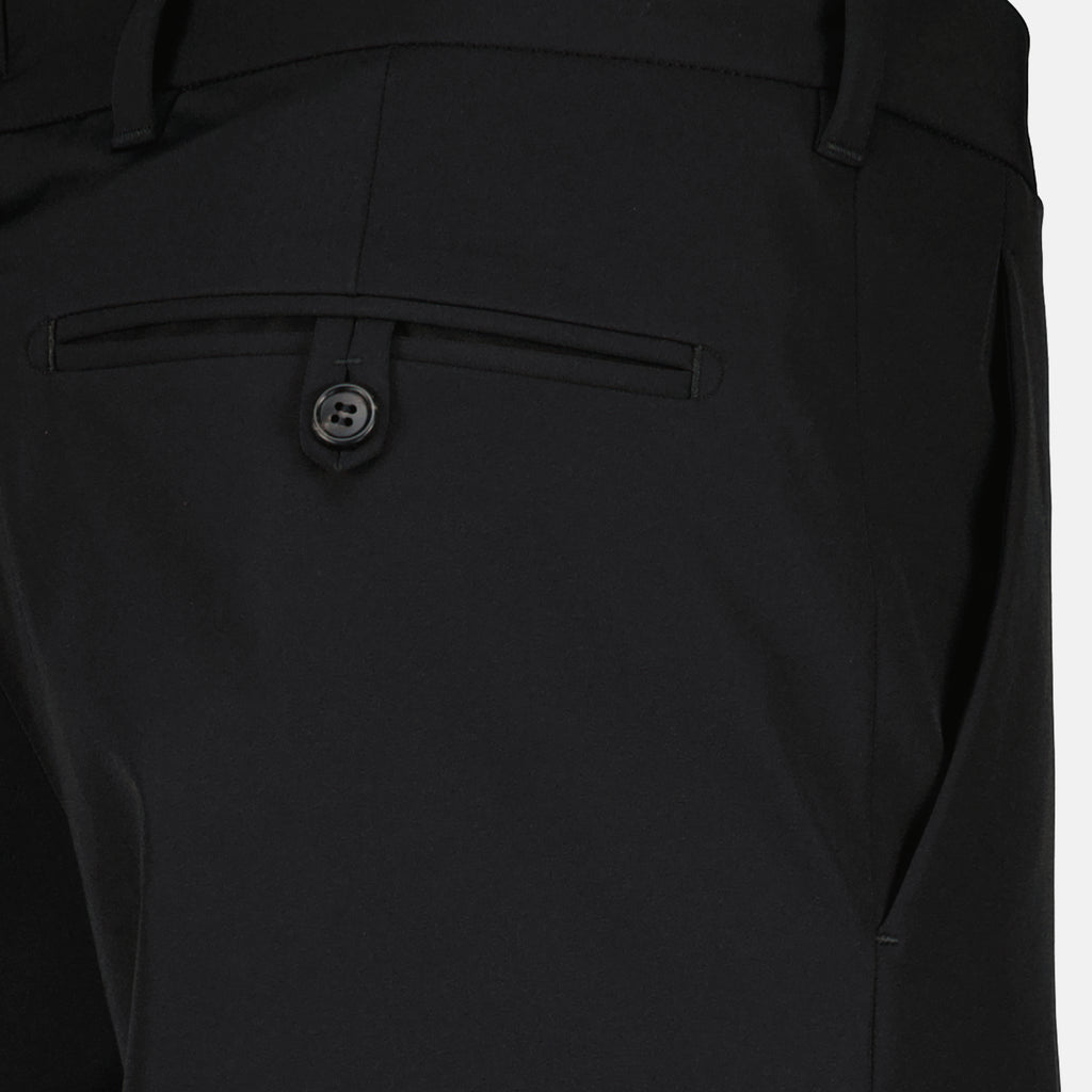 Pantalons 검정 스트레치 원단 팬츠 Prada Noir Homme