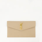 Pochettes Uptown Clutch Saint Laurent Beige Femme