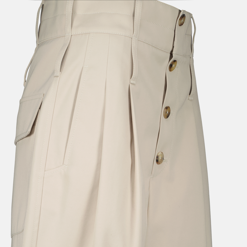 Pants Pleated Trousers Moschino Beige Femme