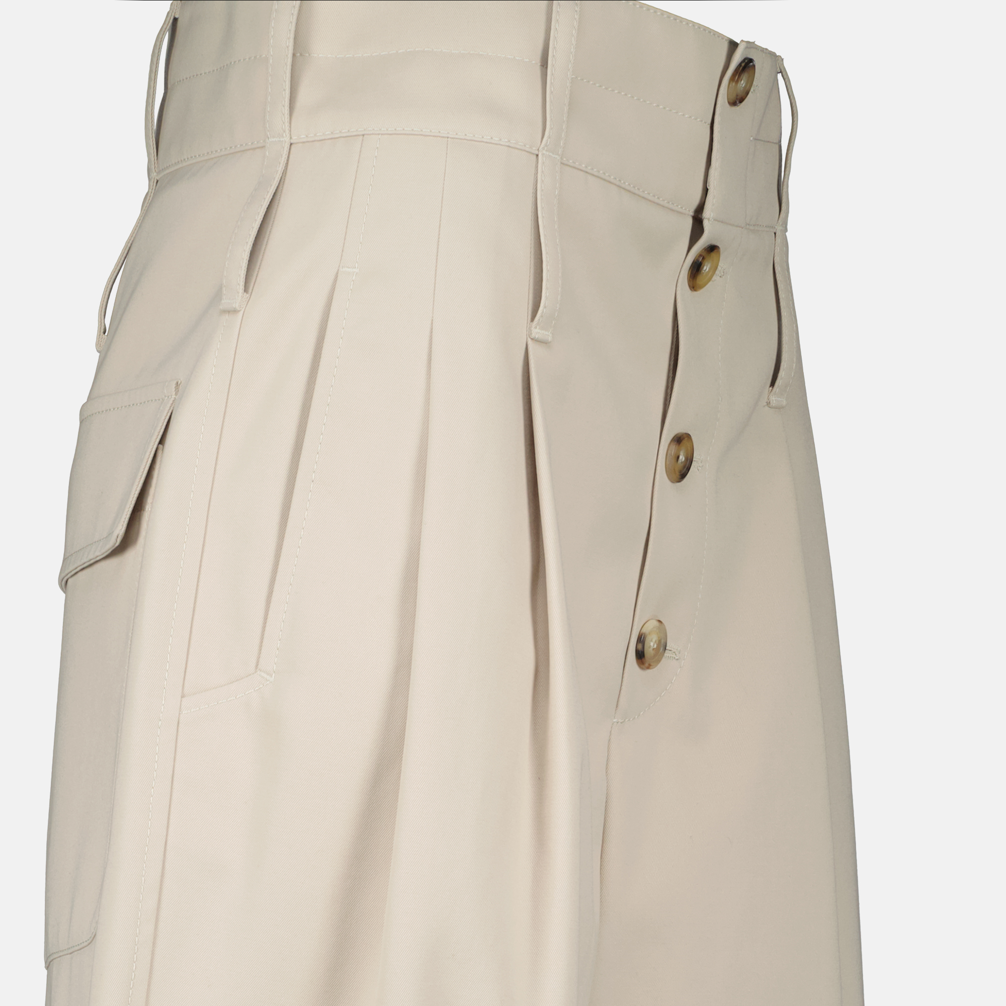 Pants Pleated Trousers Moschino Beige Femme