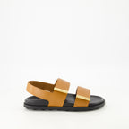 Open shoes Double Strap Sandals Tod's Brown Femme