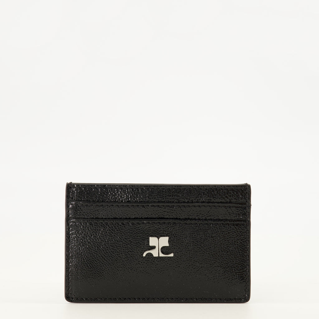 Petite maroquinerie Porte-cartes AC en cuir naplack noir Courrèges Noir Femme