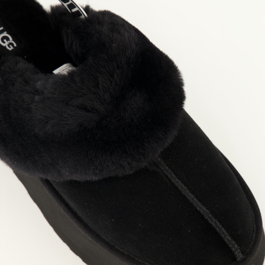 Chaussures ouvertes Funkette Schwarze Hausschuhe Ugg Noir Femme
