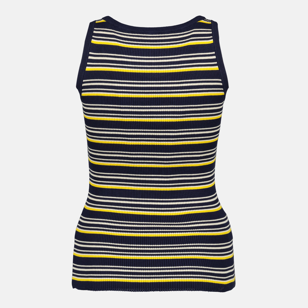 Image de l'article Débardeur à rayures bleu marine de la marque Miu Miu pour Femme - Saison Printemps-Été 2026 - Vue de Dos