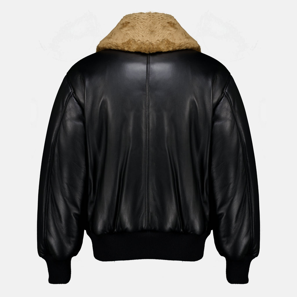 Manteaux Black Padded Leather Jacket Ami PARIS Noir Unisexe