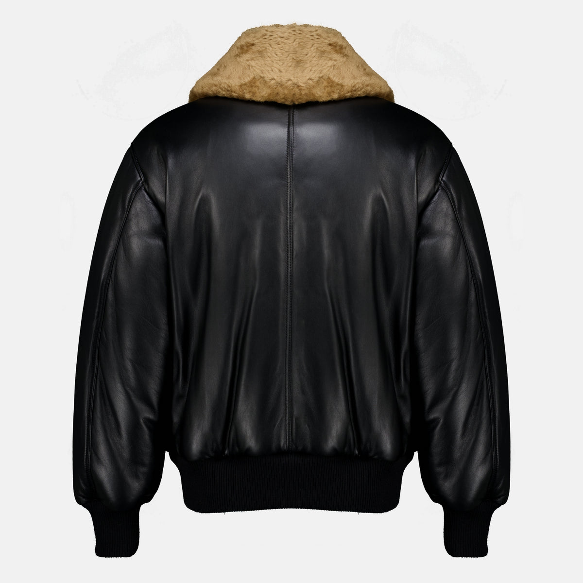 Manteaux Schwarze gepolsterte Lederjacke Ami PARIS Noir Unisexe
