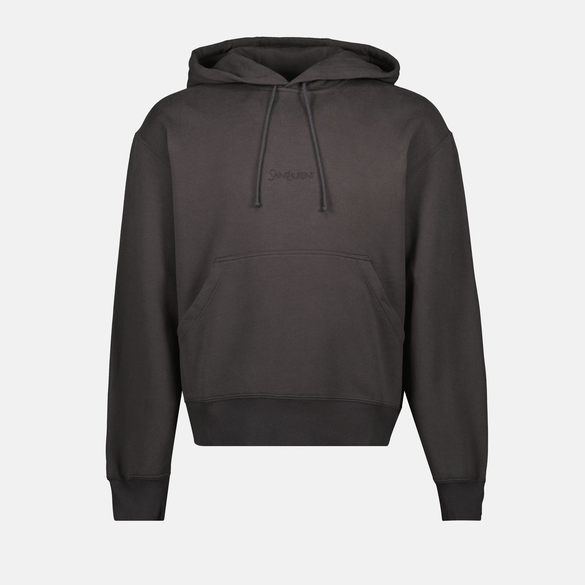 Image de l'article Sweat à capuche brodé de la marque Saint Laurent pour Homme - Saison Automne-Hiver 2025 - Vue de Face