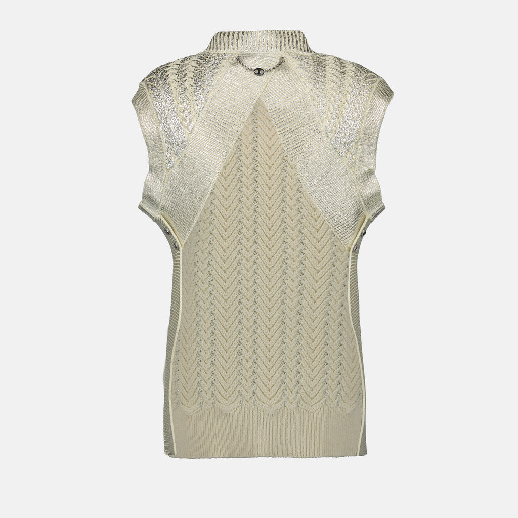 Maille Pull sans maches Rabanne Beige Femme