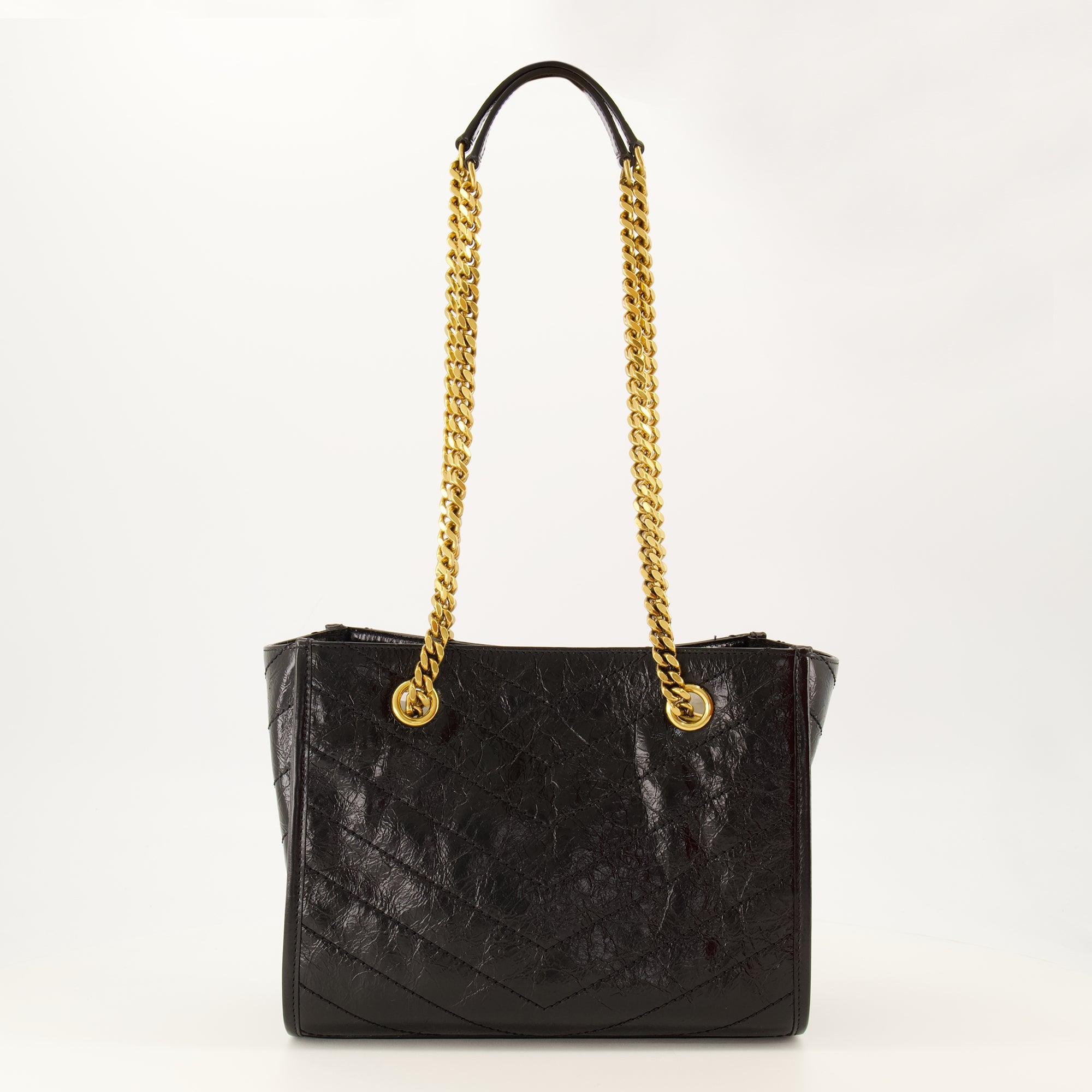 Sacs à main et épaule Sac Niki Shopping small en cuir vintage noir Saint Laurent Noir Femme