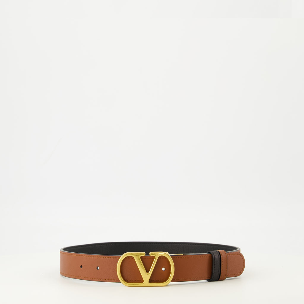 Image of the article Vlogo reversible brown and black belt 30 mm by Valentino Garavani for Women - Spring-Summer 2026 - Front View