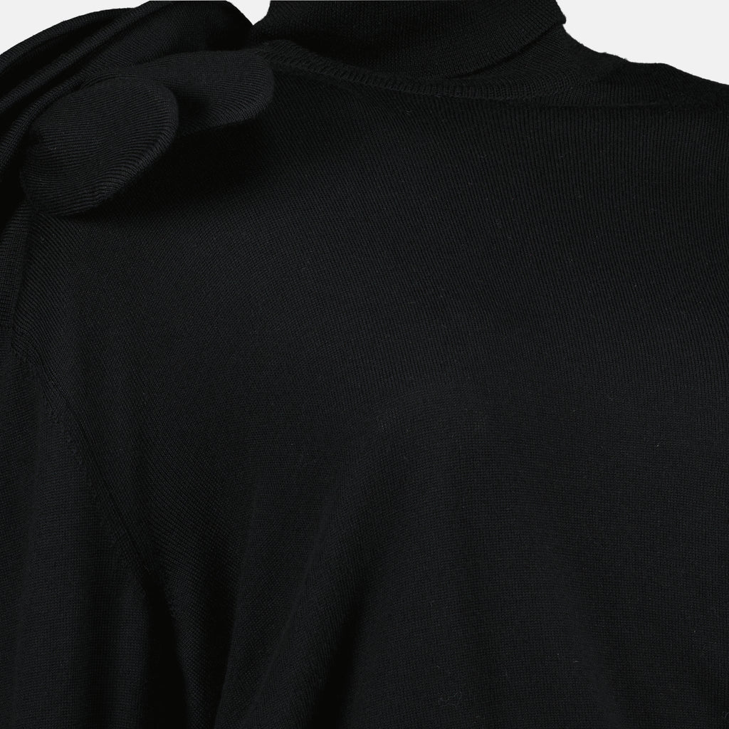 Immagine del maglione nero a collo alto del marchio Moschino per Donna - Stagione Autunno-Inverno 2025 - Vista Dettagliata_1