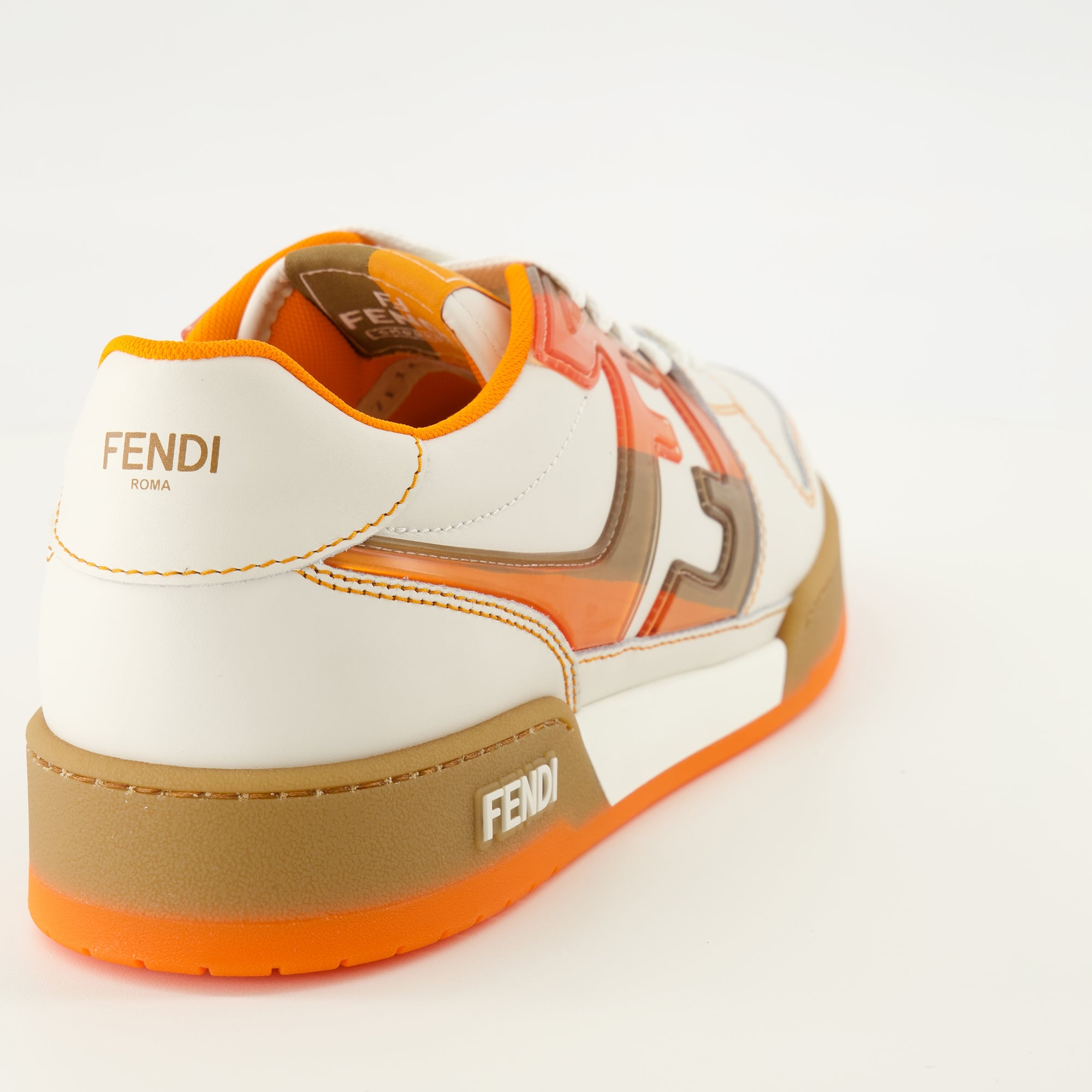 Baskets 펜디 매치 오렌지 스니커즈 Fendi Orange Homme
