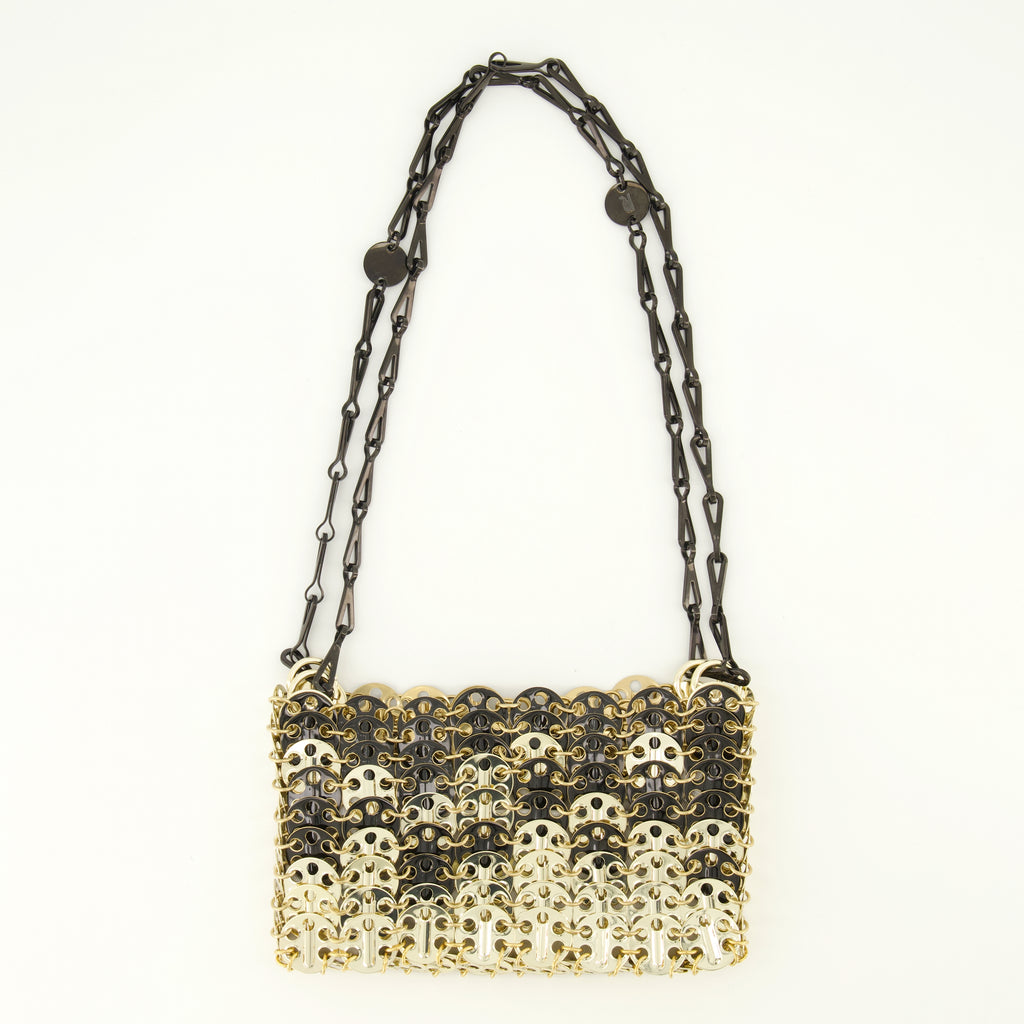 Immagine della borsa Iconic 1969 nano dorata e nera di Rabanne per Donna - Collezione Primavera-Estate 2026 - Vista Posteriore