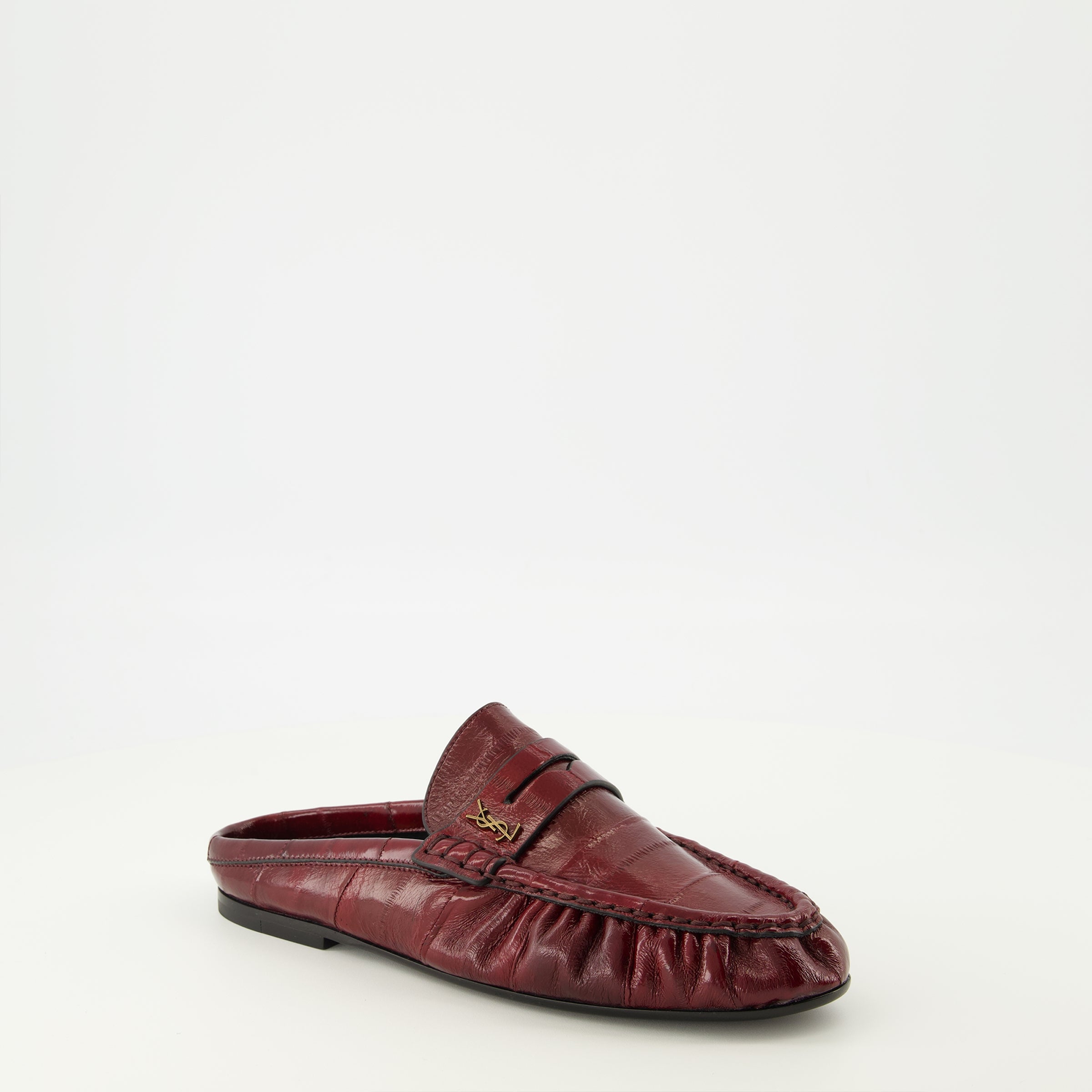 Chaussures ouvertes Mules Loafer bordeaux Saint Laurent Bordeaux Femme