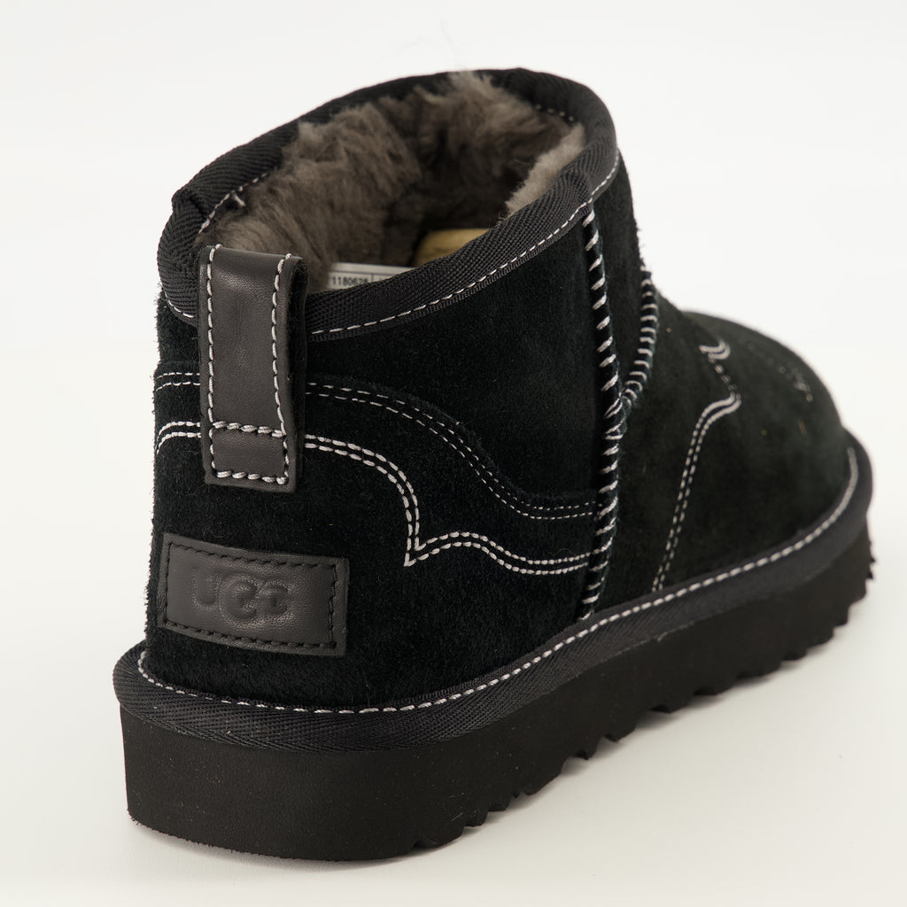 Bottines Classic Ultra Mini Western Black Boots Ugg Noir Femme