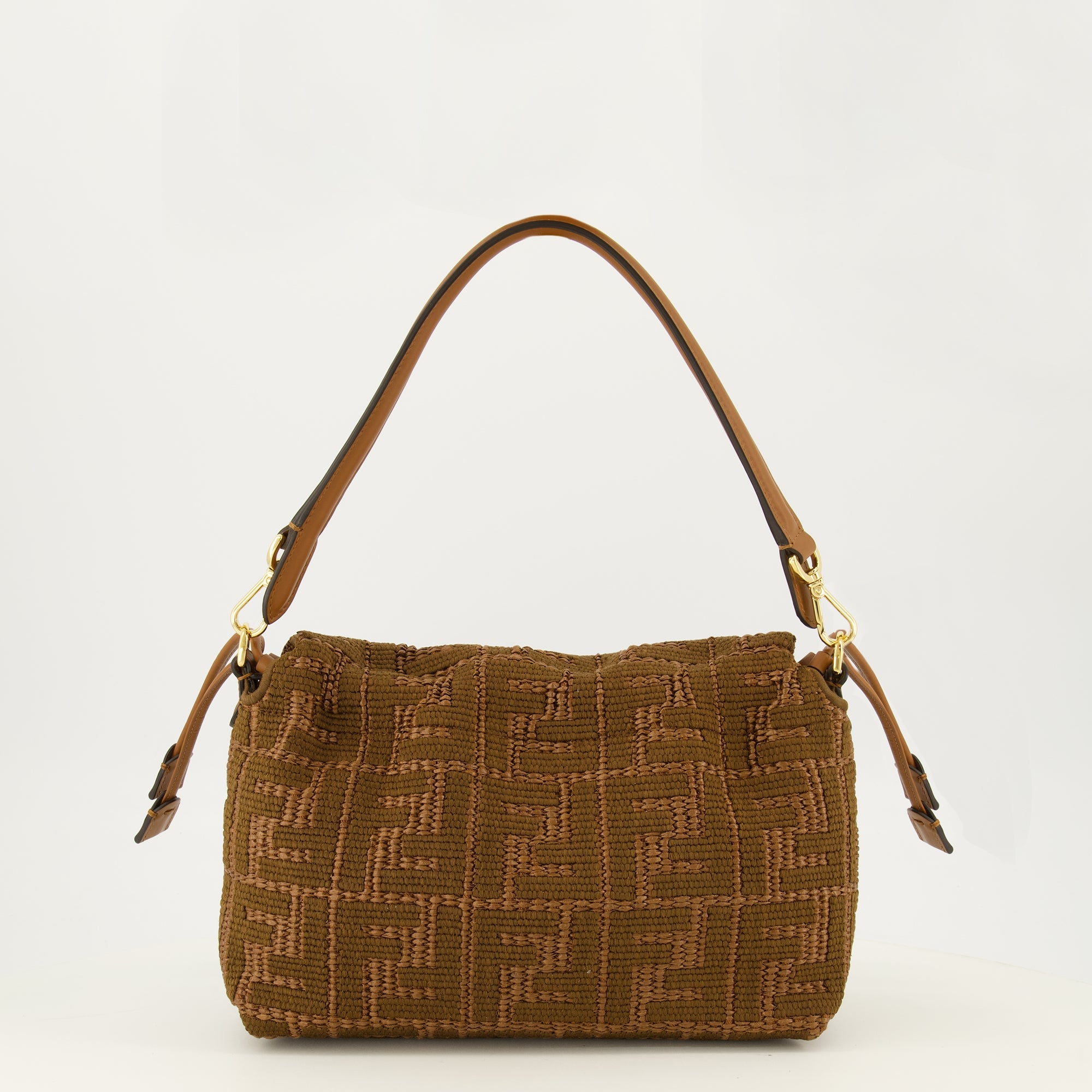 Sacs à main et épaule Mamma Baguette 미디엄 브라운 라피아 효과 가방 Fendi Marron Femme
